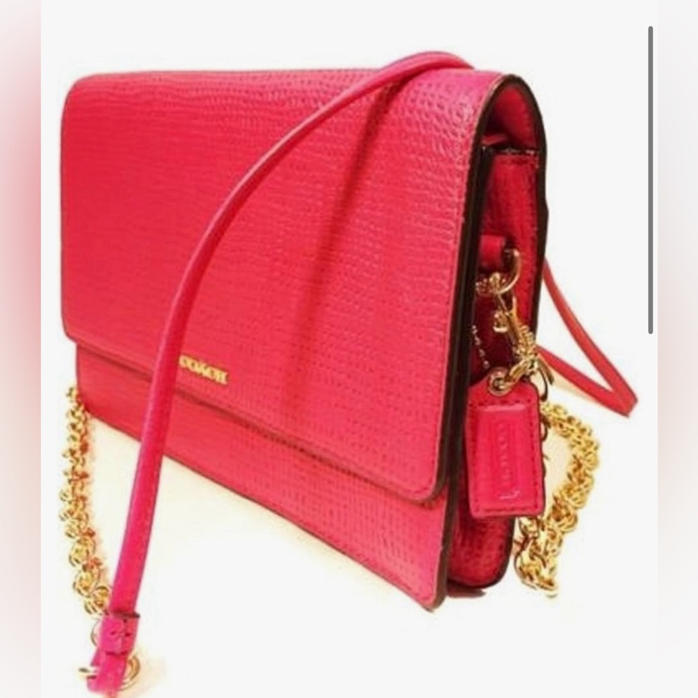 Coach Pink Saffiano Leather Crossbody Bag